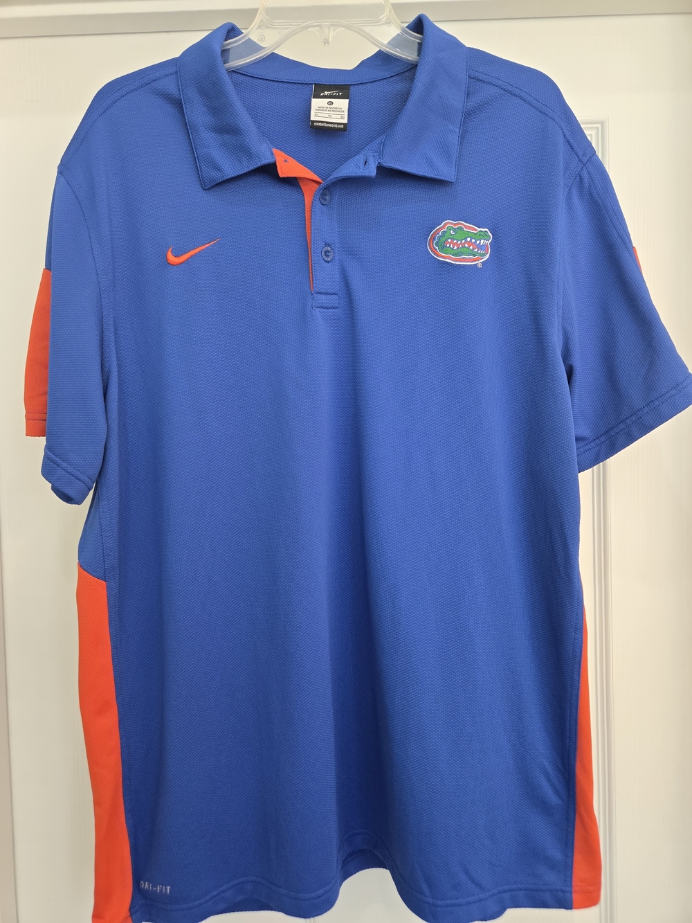 Nike Dri-Fit UF Gators Royal Blue & Orange University Of Florida Polo College